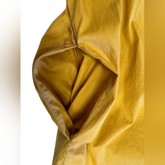 LC Lauren Conrad EUC Dress Yellow Light Puffy Button Down Belted Size Medium - Picture 6 of 7